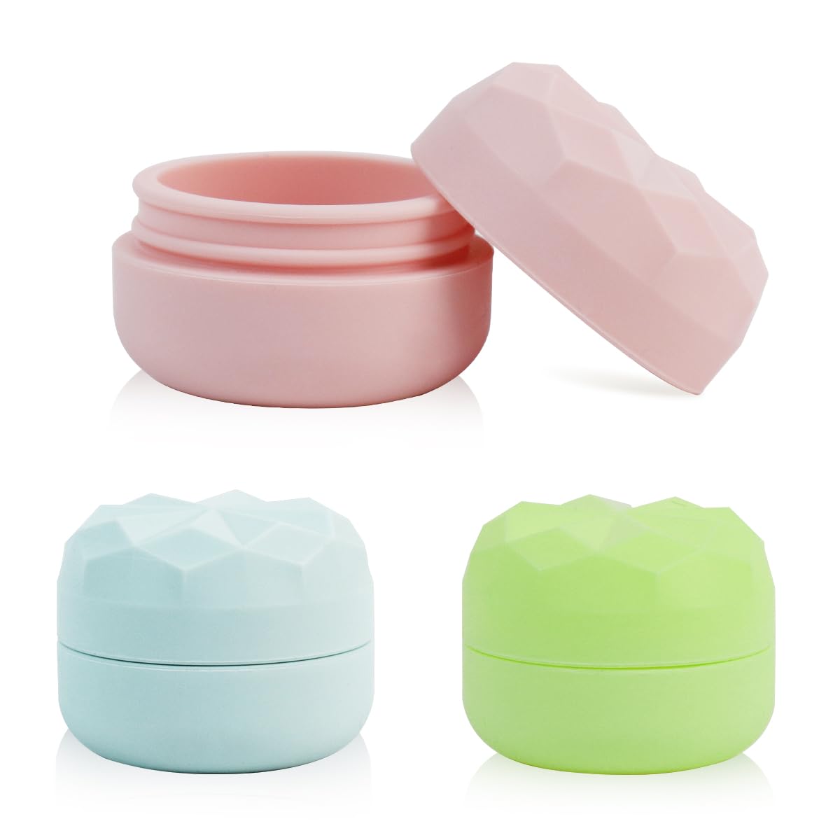 MAYCREATE 3pcs Silicone Cream Jars for Travel 20ml Cream Dispenser Refill Travel Bottles for Toiletries, Leakproof Small Travel Containers for Face Body Hand Cream, Shampoo, Powder MAYCREATE 3pcs Silicone Cream Jars for Travel 20ml Cream Dispenser Refill Travel Bottles for Toiletries, Leakproof Small Travel Containers for Face Body Hand Cream, Shampoo, Powder